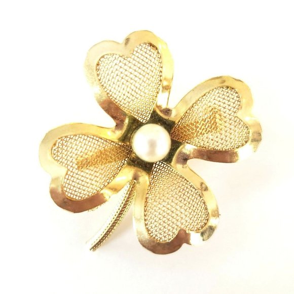 Vintage Signed Coro Four Leaf Clover Pin - Picture 4 of 12